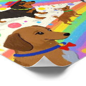 Poster Chiens sympas avec arc-en-ciel (Coin)
