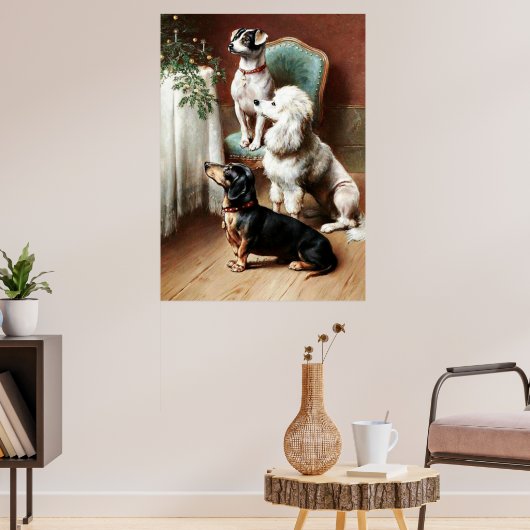 Poster Chiens - Un Traitement de Noël, œuvre d'art par Ca (Salon 3)