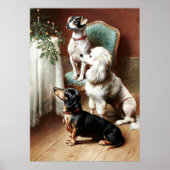 Poster Chiens - Un Traitement de Noël, œuvre d'art par Ca (Devant)