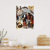 Poster Chiens vintages Cirque Illustration Art Antique (Cuisine)