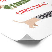 Poster Chiens Wiener Dachshund Joyeux Sweat de Noël (Coin)