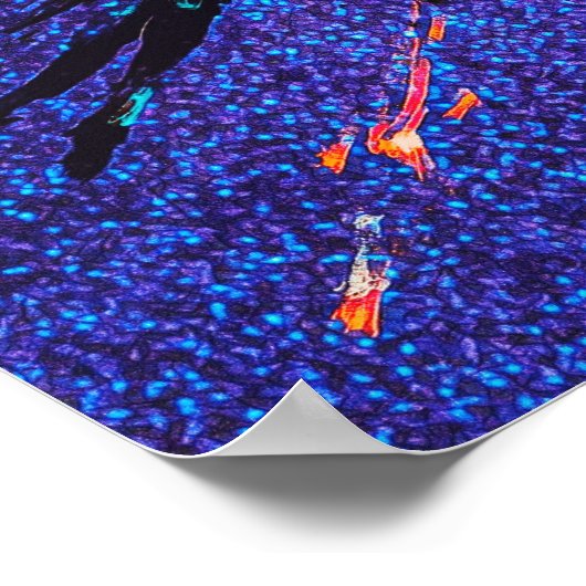 Poster Chiffre à ailes foncées volant à travers l'espace (Coin)