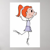 Poster Chiffre de la princesse mignonne Ballerina (Devant)