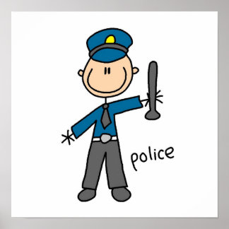 Poster Chiffre du bâton de policier