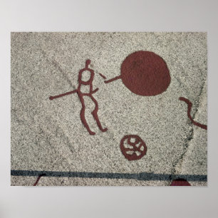 Poster Chiffre masculin avec le soleil