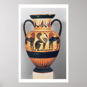 Poster Chiffre noir amphora de Chalcidian dépeignant un