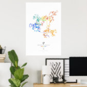 Poster Chiffres 100k du Ratio d'or (lumière) (Bureau à domicile)