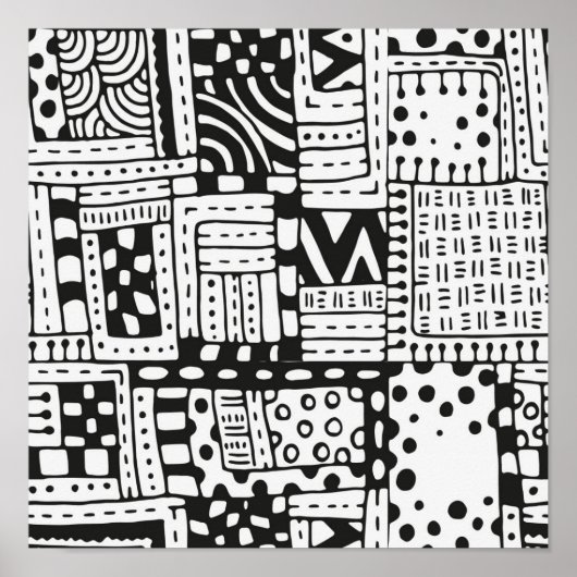 Poster Chiffres Abstraits indiens inspirés 2 (Devant)