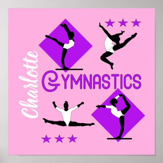 Poster Chiffres de gymnaste Filles mignonnes Gymnastique (Devant)