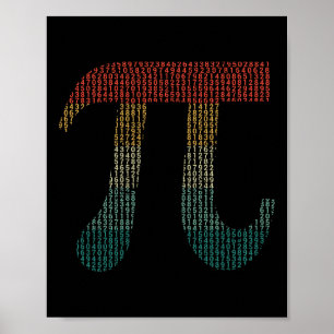 Poster Chiffres de Pi dans les nombres du code source Pi