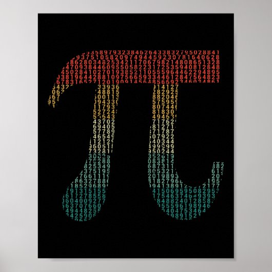 Poster Chiffres de Pi dans les nombres du code source Pi (Devant)