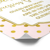 Poster Chiffres d'or rose Candy Guesser Jeu Signe (Coin)