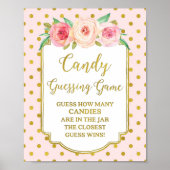 Poster Chiffres d'or rose Candy Guesser Jeu Signe (Devant)