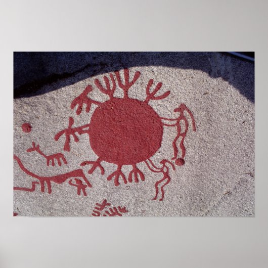 Poster Chiffres et animaux autour du soleil (Devant)