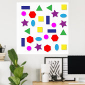 Poster Chiffres géométriques colorés (Bureau à domicile)