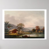 Poster Chiffres qui guident un Sampan autour d'un pli dan (Devant)