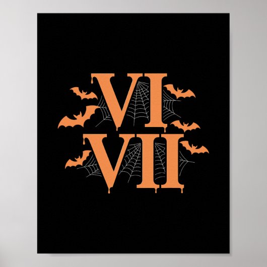 Poster Chiffres Romains Vi Vii 67 Mème Gen Alpha Hallowee (Devant)