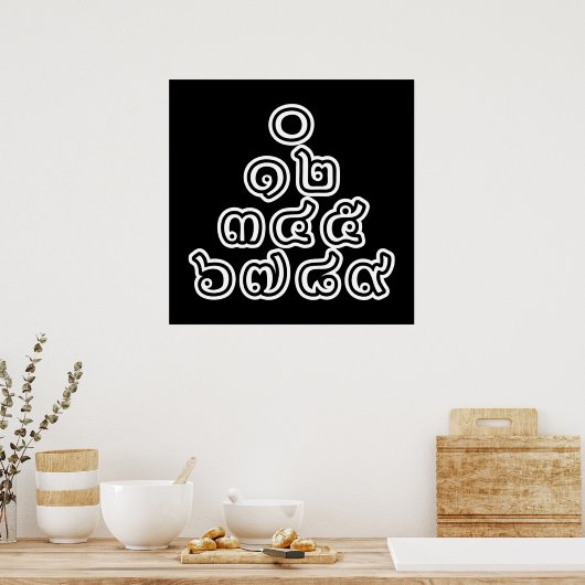 Poster Chiffres thaïlandais Pyramide ♦ Script en thaï ♦ (Cuisine)