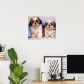 Poster Chih Tzu chippies sous une couverture contrôlée (Bureau à domicile)