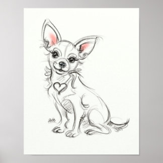 Poster Chihuahua Art print | Croquis rapide