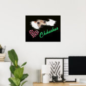 Poster Chihuahua aux yeux à courte distance couleur solid (Bureau à domicile)