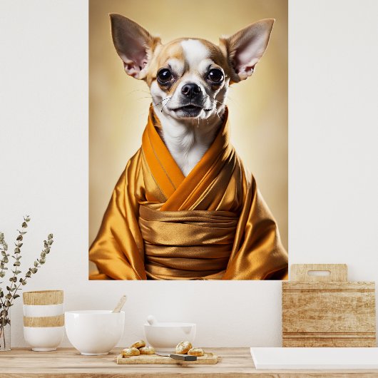 Poster Chihuahua bouddhiste (Cuisine)