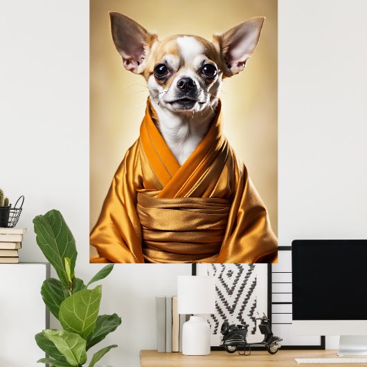 Poster Chihuahua bouddhiste (Bureau à domicile)