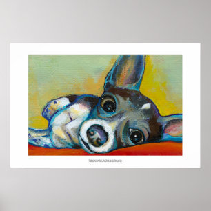 Poster Chihuahua chien art - adorable portrait peinture