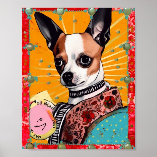 Poster Chihuahua Chien Collage (Devant)