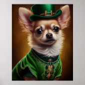 Poster Chihuahua Chien en robe de la Saint Patrick (Devant)