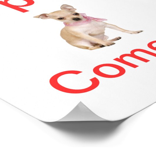 Poster Chihuahua Chien Open Sign (Coin)