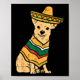 Poster Chihuahua Chien Sombrero Cinco De Mayo