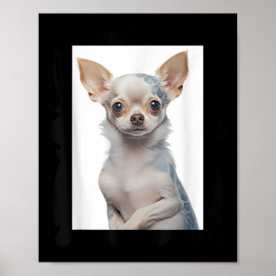 Poster Chihuahua Chig à vapeur avec tatouage Super Chien 