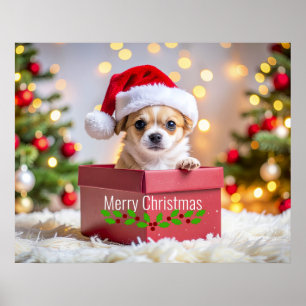 Poster Chihuahua chiot chien de Noël