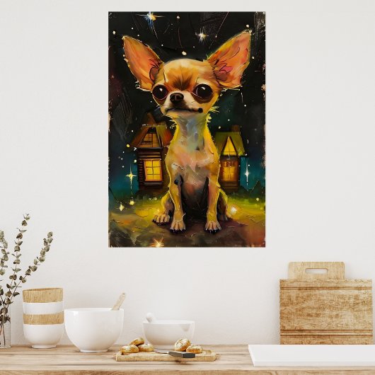Poster Chihuahua Chiuppy dans une maison confortable (Cuisine)