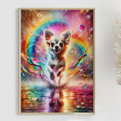 Poster Chihuahua coloré Rainbow Splatter Art Personnalisé