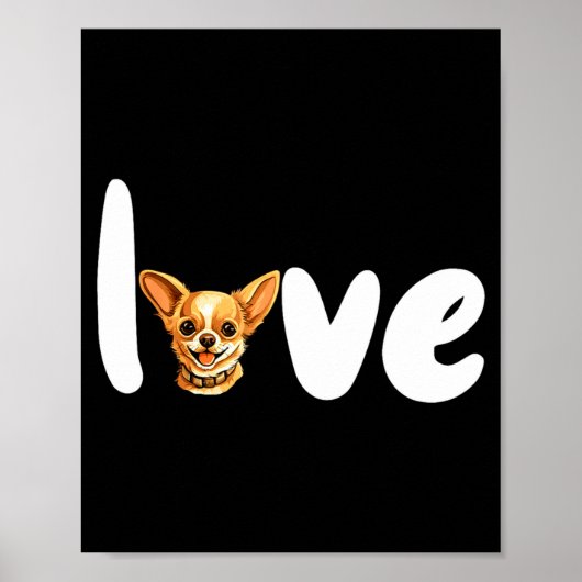 Poster Chihuahua Dog Love For Valentines Day (Devant)