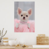 Poster Chihuahua En rose (Cuisine)