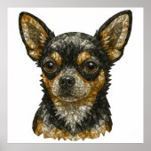 Poster Chihuahua Gemstone Mosaic Art (Devant)