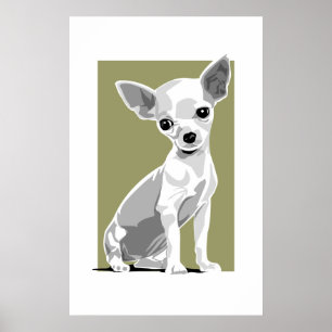 Poster Chihuahua imprimé avec arrière - plan