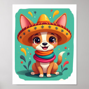 Poster Chihuahua Mexique Cinco de Mayo Chien Drôle (