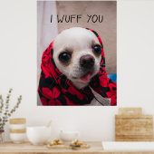 Poster Chihuahua mignon Je t'aime amour Saint-Valentin (Cuisine)
