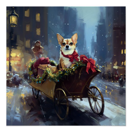 Poster Chihuahua période festive de Noël (Devant)