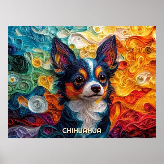 Poster Chihuahua Quart Portrait de Chien (Devant)
