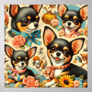 Poster Chihuahua sans mer vintage