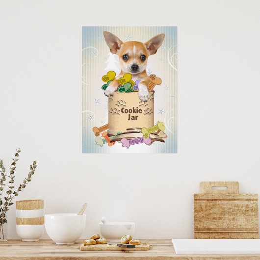 Poster Chihuahua se tient derrière l'affiche Cookie Jar (Cuisine)