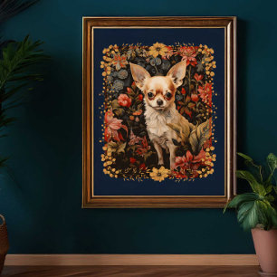 Poster Chihuahua sucré dans un jardin de style William Mo