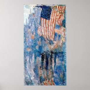 Poster Childe Hassam L'avenue dans la pluie