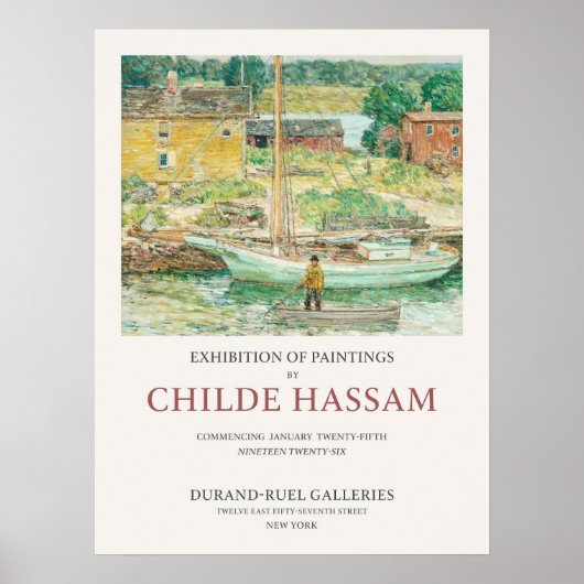 Poster Childe Hassam Oyster Sloop, Cos Cob (Devant)