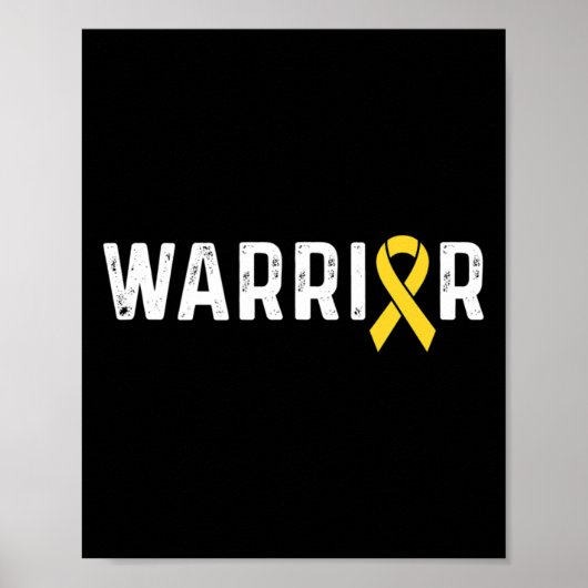 Poster Childhood Cancer Awareness Ribbon Warrior  (Devant)